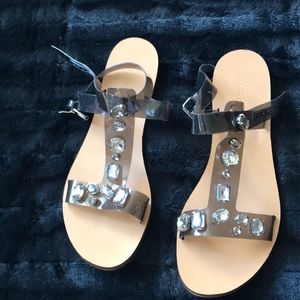 Jeweled T-Strap Sandals